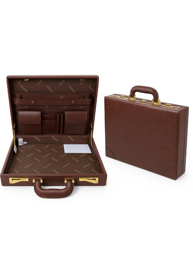Luxury leather diplomatic briefcase (high-quality Taiwanese manufacturing)